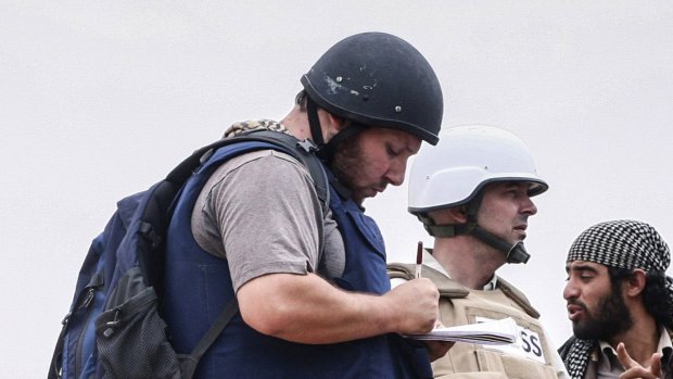 US reporter Steven Sotloff at work in Libya in 2011. Sotloff was beheaded during an Islamic State video featuring 'Jihadi John' in 2014.