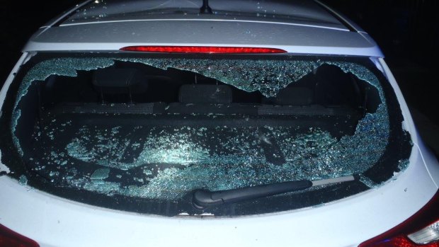 Damage done to a parked car in Hamilton Hill.