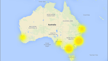telstra affected nationwide calls outage hits major mobile data outages areas australian tuesday network map credit