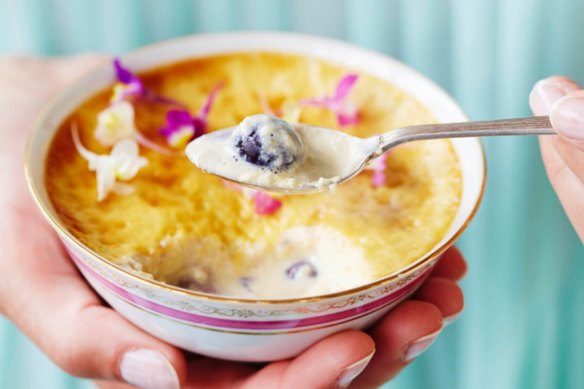 Lee Holmes' baked blueberry custards.