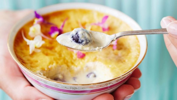 Lee Holmes' baked blueberry custards.