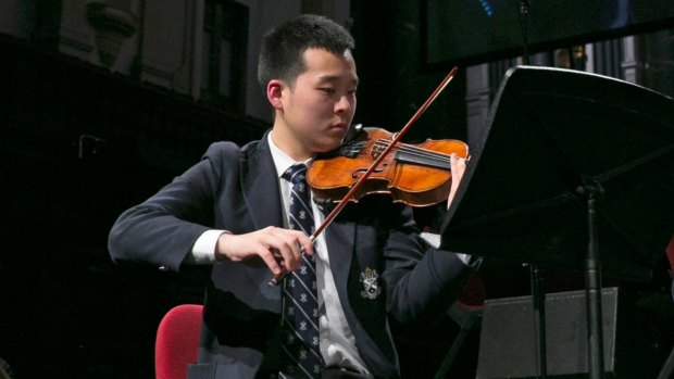 St Andrews Cathedral School scholarship student Bangshuo Zhu says music is part of the school's fabric.