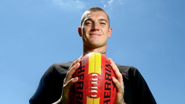 Dustin Martin exited stage left when the contract questions began.