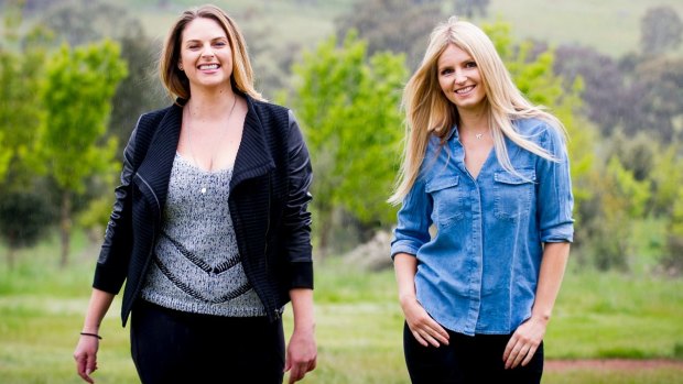 Ali King (right) with business partner Emile Rohan at The Truffle Farm off Majura Road in Canberra. Part of their business will include hosting high tea-style events at the farm.