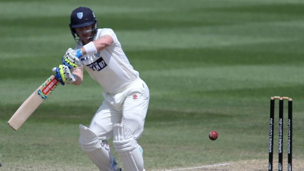 Loss: The Blues suffered a late blow with the dismissal of Peter Nevill.