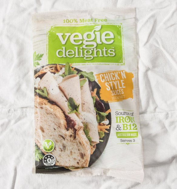 Vegie Delights Chick'n Style Slices look, smell and taste like processed chicken loaf.