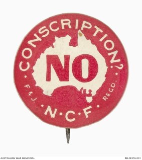 WW1 anti-conscription button.