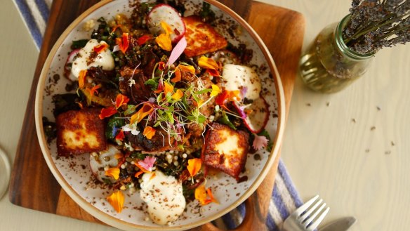 Israeli couscous and lentil salad at Bondi's The Nine. 