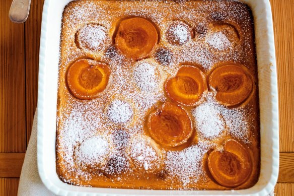 Apricot batter pudding.