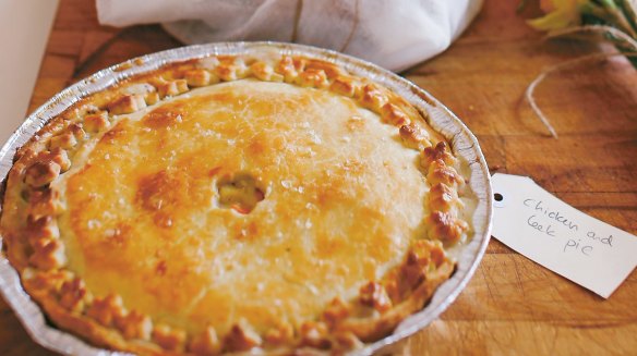 Proper country-style chicken pie.