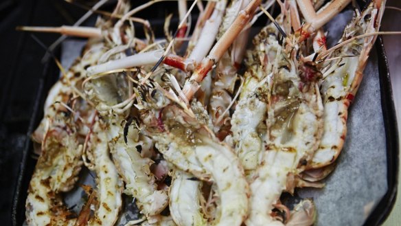 Scampi, such as these grilled babies from Fratelli Paradiso, can make a pescatarian-friendly pasta.