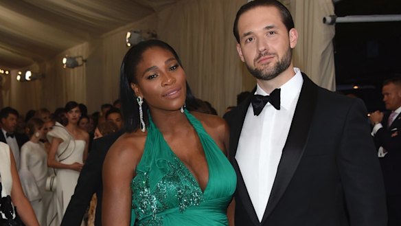 Serena Williams and her now husband Alexis Ohanian.