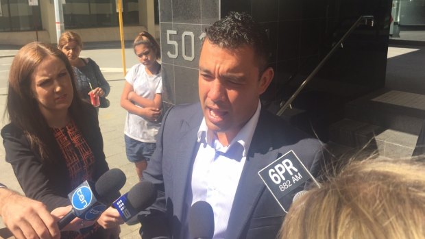 Daniel Kerr faces the media scrum outside court after his guilty plea in September 2015.