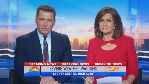 Karl Stefanovic and Lisa Wilkinson in Sharknado 5: Global Swarming. 