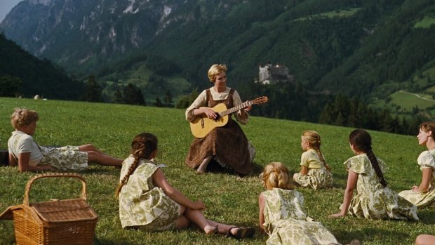 Julie Andrews in a scene from the film <i>The Sound of Music.</i>