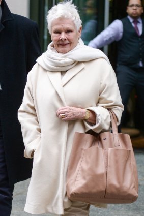 Chic comfort: Judi Dench out and about in chilly New York.