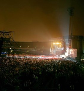 A crowd of 25,000 watched on as Fleetwood Mac played in the pouring rain at Domain Stadium.