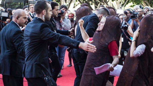 The red carpet sausage fest protest at the Australian Academy of Cinema and Television Arts Awards in December. 