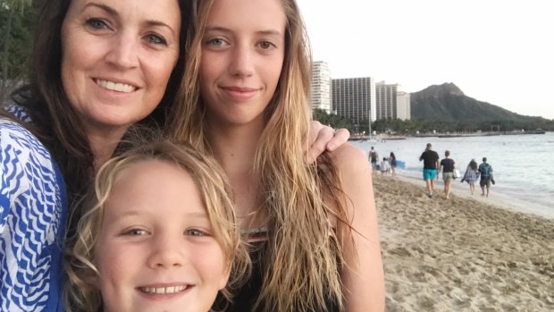 Danielle Smith was holidaying with her husband and their daughter, Ebony, and son, Nixon, when the missile alert came through on Saturday. 