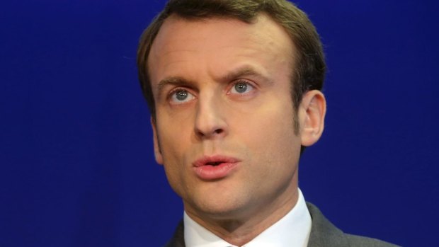 Former French economy minister and candidate for the presidential election Emmanuel Macron.