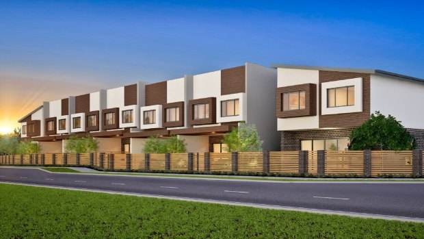 An artist's impression of development in Throsby, where government officials say land prices peaked last year at $1000 a square metre.
