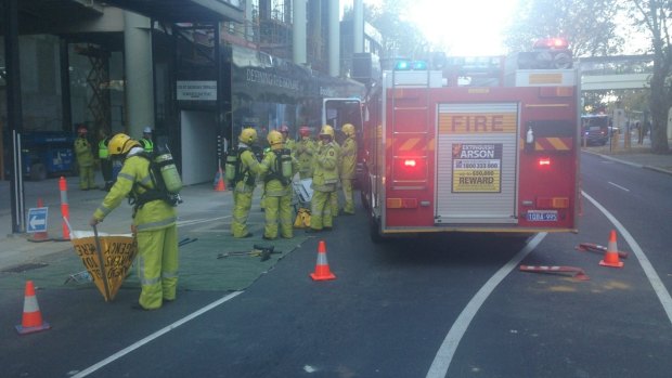 Emergency services rushed to the scene of the fire at Brookfield Place.