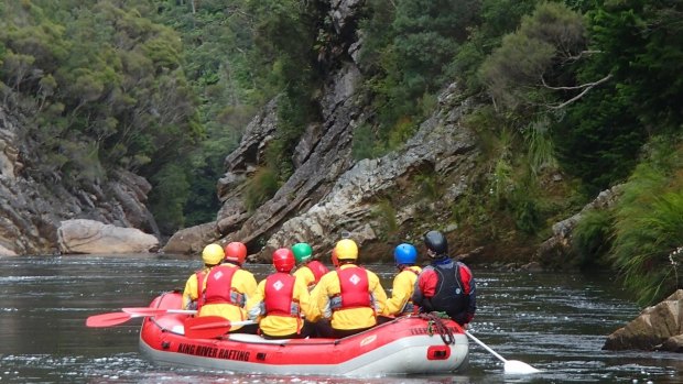 King River rafting in Tasmania.