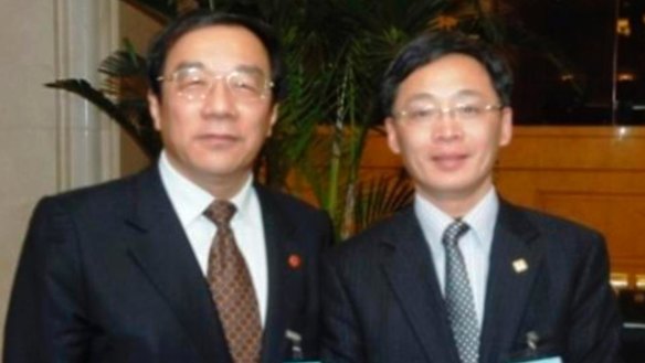 Yang Dongdong with Shanghai United Front Work Department chief Yang Xiaodu.