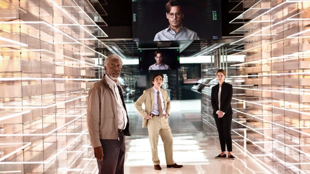 Johnny Depp merges with a machine intelligence in <i>Transcendence</i>.