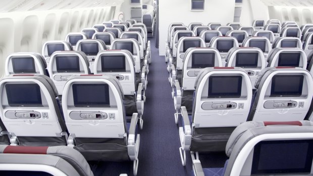 American Airlines' Boeing 777 offers seatback screens in economy class.