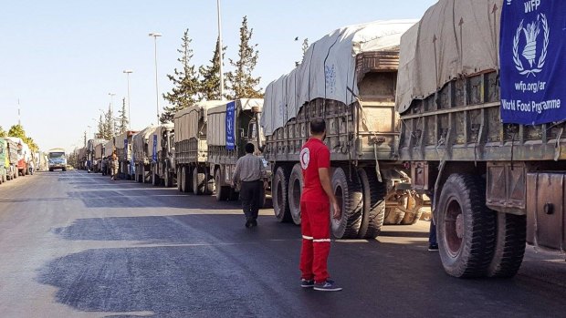 All UN aid convoys have been suspended after an air strike on Monday. 