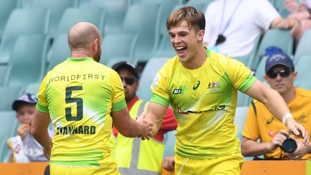 Golden chance: Australia are through to the semi-final of the Sydney Sevens.