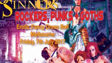 Part of the flyer for the Saints and Sinners erotic ball at Inflation nightclub. 