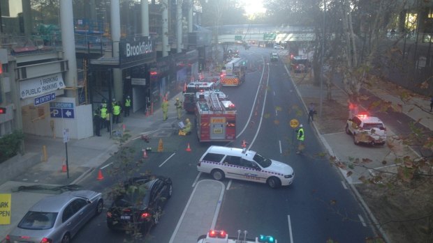 Emergency services rushed to the scene of the fire at Brookfield Place.