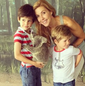 With her boys Andrew, at left, and Charlie in 2015.