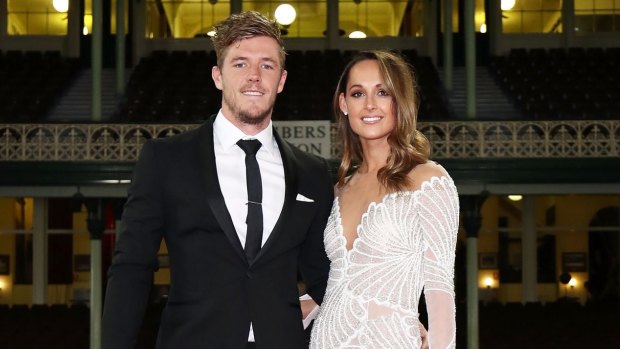 Runner up Luke Parker and Kate Lawrence at the Swans' Brownlow function.