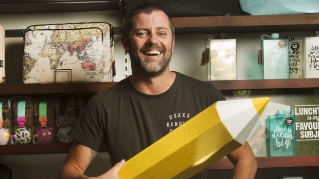 Luke Slattery, creative manager at Typo, has seen school stationery change dramatically since his days helping out at his parents' shop. 