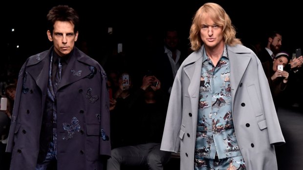 Derek Zoolander and Hansel walk the runway at the Valentino Fashion Show during Paris Fashion Week.