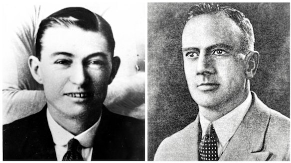The property, once operated as a boat-building business by chief suspect Reginald Holmes (right), is connected with the infamous 1935 'Shark Arm Murder' of small-time criminal James Smith (left).