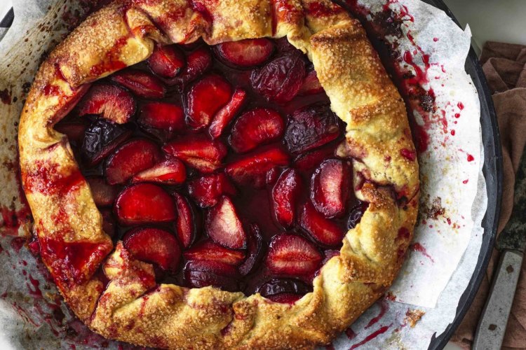 Andrew McConnell's blood plum crostata.