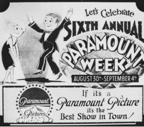 Cinema advertising slide for Paramount Week, ca. 1929
