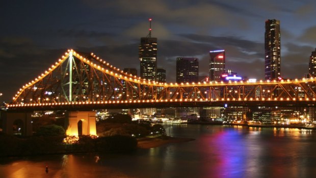 The Story Bridge was down to one lane early on Monday evening.