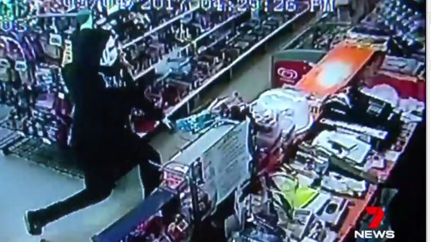 CCTV footage shows one of the alleged thieves at a St Albans milk bar.