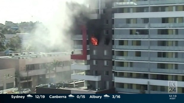The fatal blaze in a Bankstown apartment block in September 2012. 