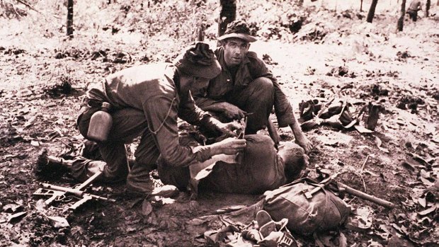 Australian soldiers at the battle of Long Tan in 1966.