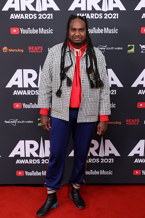 Baker Boy attends the 2021 ARIA Awards.