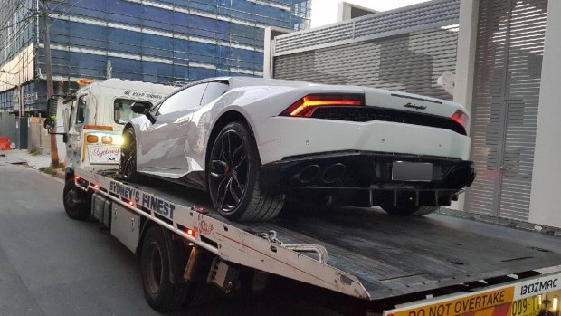 A Lamborghini seized by Strike Force Nymcoola detectives. 
