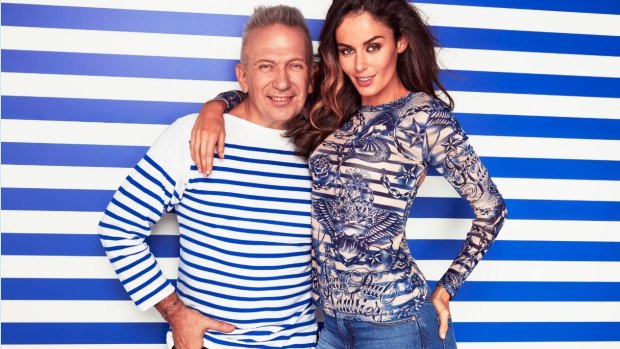Jean Paul Gaultier, with model Nicole Trunfio, is coming to Melbourne.