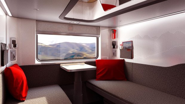 A Nightjet sleeper compartment.