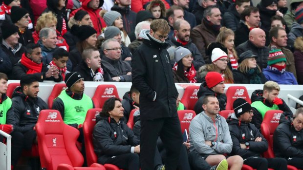 Not happy, Jurgen: The Liverpool manager was not impressed with his side's loss to Swansea.